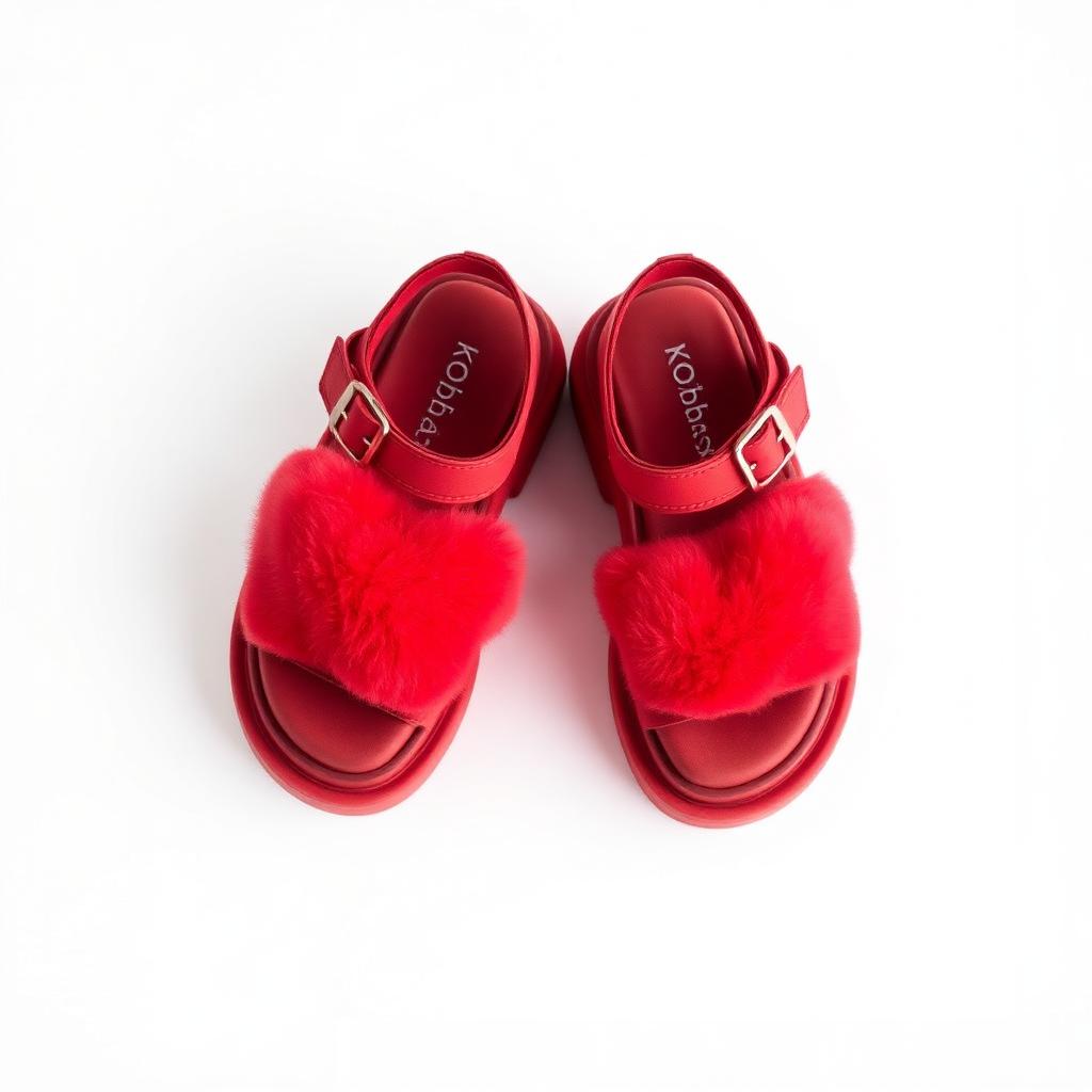 Rote Bloom-Sandalen